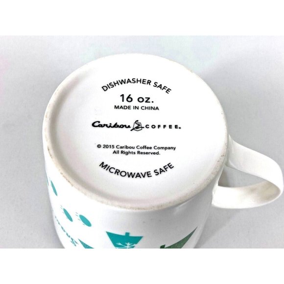 2015 Caribou Coffee Polar Bear "Snow What Fun It Is" COFFEE Mug Cup w/Lid 16 oz - Picture 10 of 10